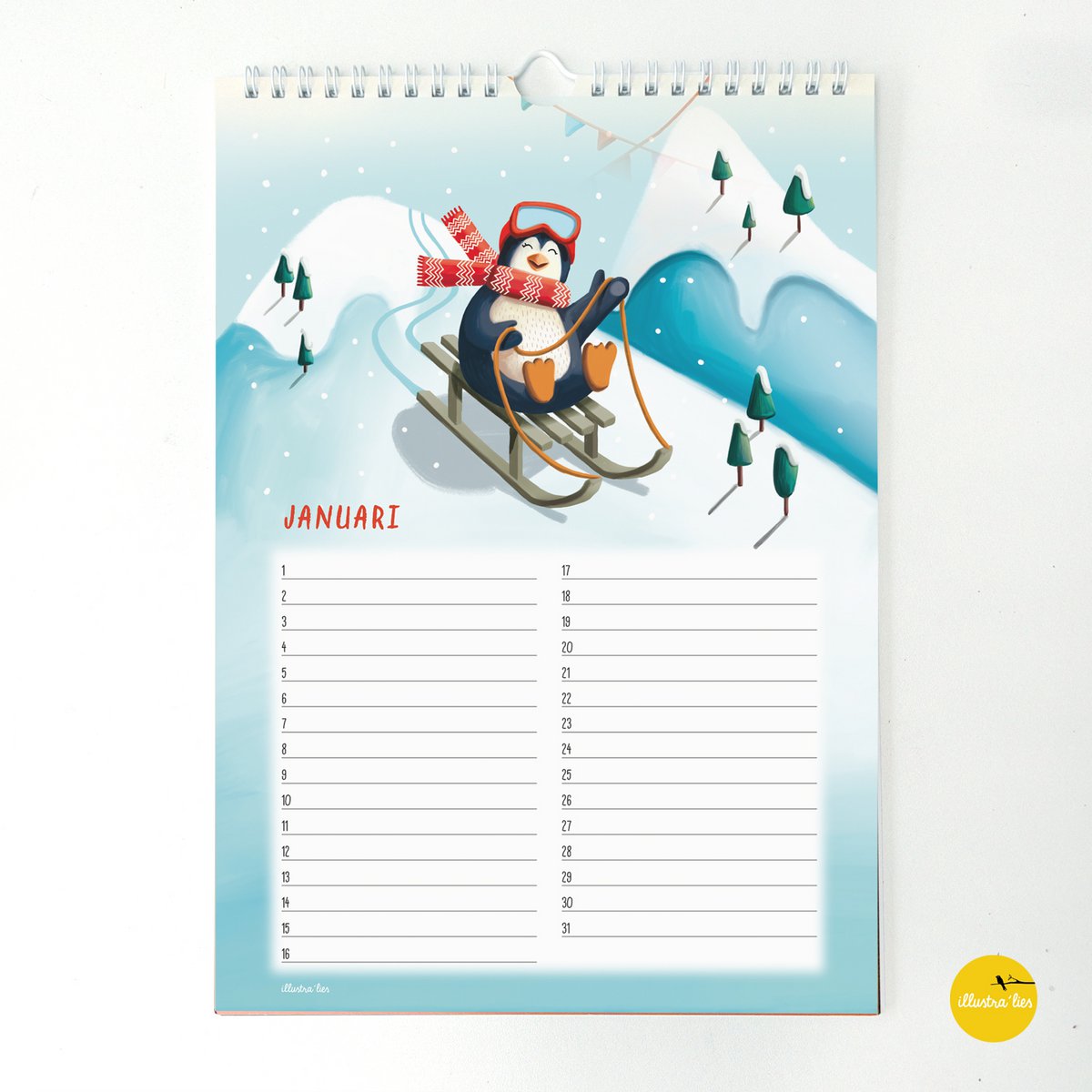 verjaardagskalender - muurkalender A4