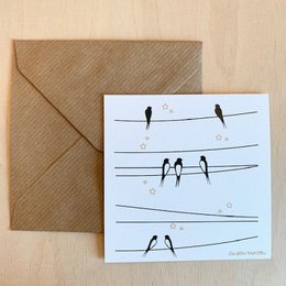 Card - The swallows on the wire