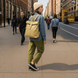 RB1021AL | Soft women's backpack in genuine leather Made in Italy with adjustable shoulder straps. Zipper and accessories in shiny gold metal - Beige color - Dimensions: 30 x 34 x 10.5 cm