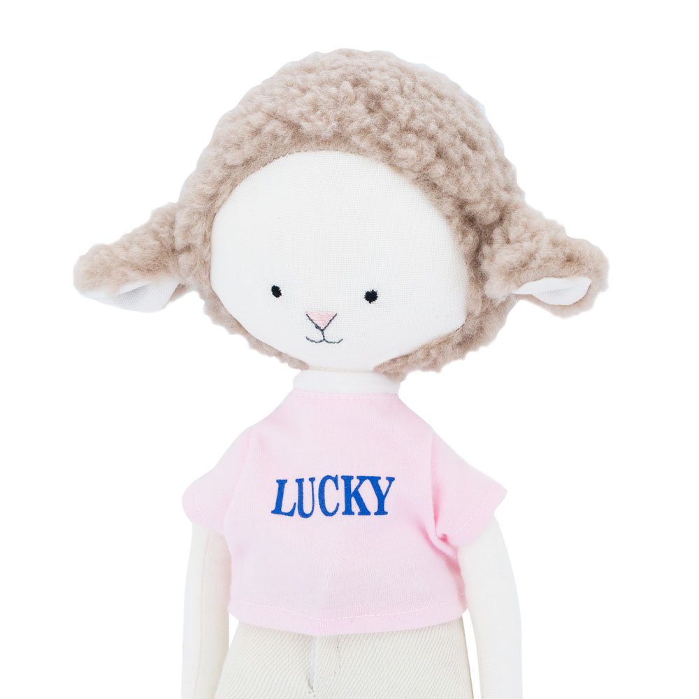 Cotton Soft Toy, Cotti Motti - Zoe The Sheep: Wide Jeans + Bonus Mermaid Tale (30 cm)