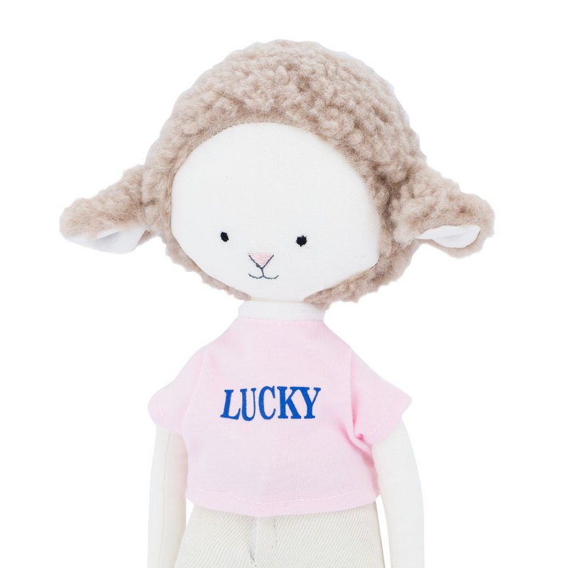 Cotton Soft Toy, Cotti Motti - Zoe The Sheep: Wide Jeans + Bonus Mermaid Tale (30 cm)