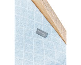 Baby bouncer oak, fabric light blue
