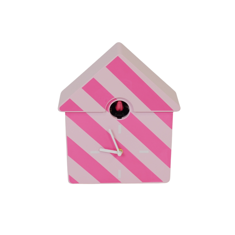 Orologio- Cut orologio da parete Cucko-Stried Pattern/Pink- 24x27x9cm