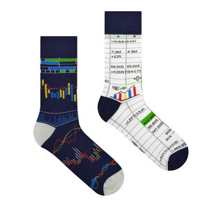 Finanzsocken | Socken für Investoren - ungezwungene nicht übereinstimmende Socken