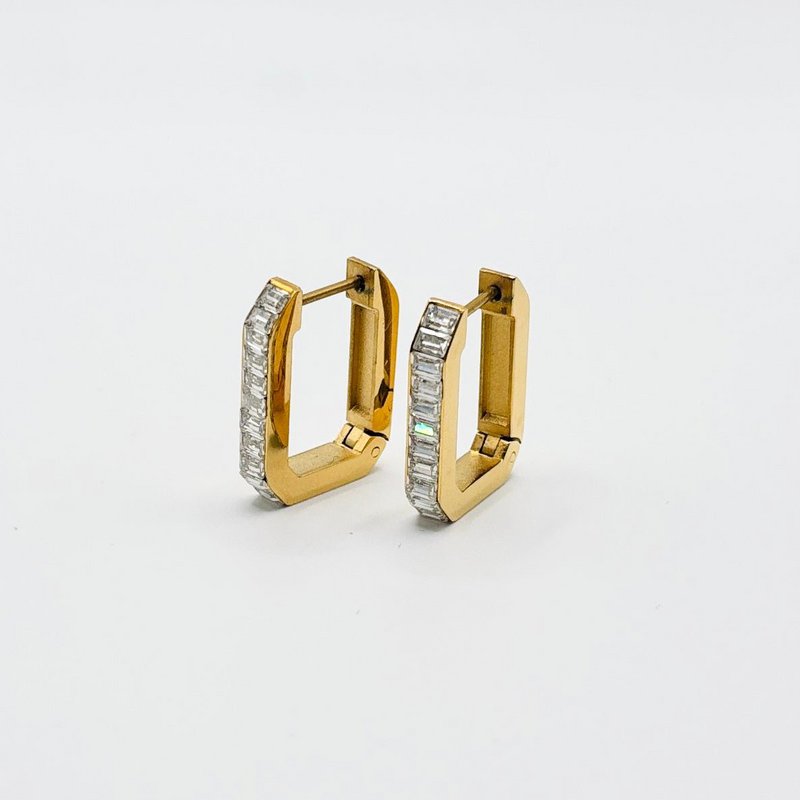 ELETTRA - Geometric earring in gold-plated steel