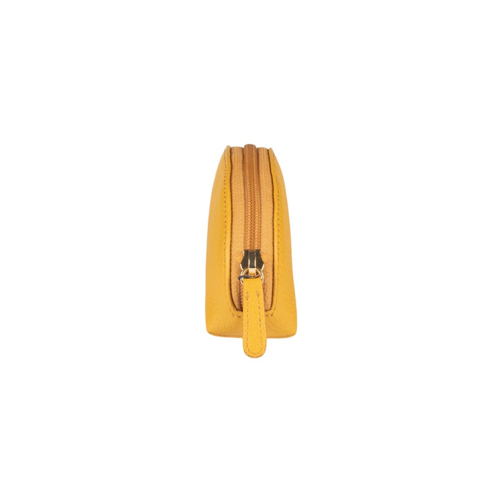 RB1089AR | Pochette a Mezzaluna Made in Italy in Vera Pelle grana Dollaro. Colore Senape