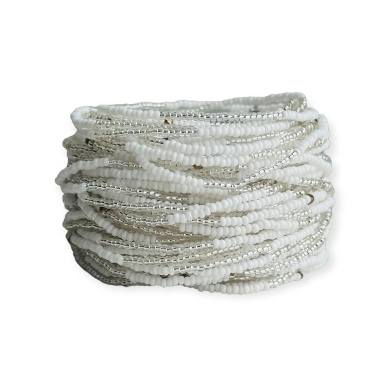 Masai Perlenarmband Weiß Mix
