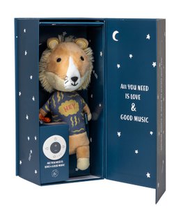 Freely playable music box Eddie the lion - gift set