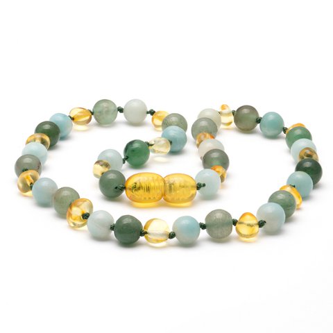 Baltische Bernstein- und Gemstone -Halskette 18