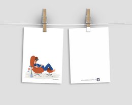 Postkarte - Serie 'Bäuche' - Eierstuhl