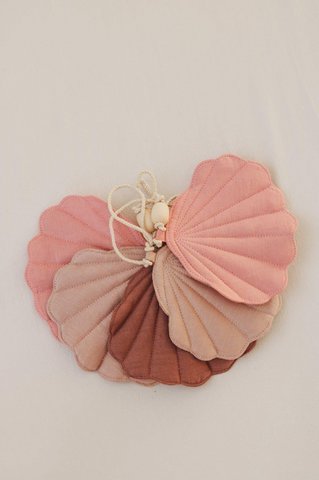 „Rosa“ Leinengirlande mit Muscheln