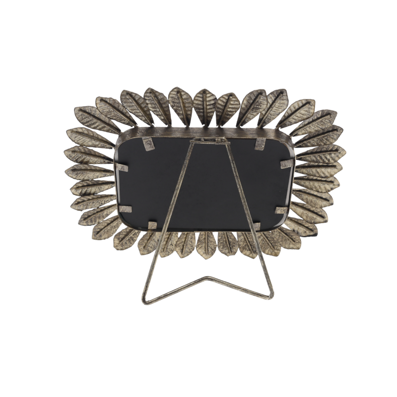 Gold metal photo frame leaves 21x26 cm