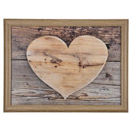 lap cushion wooden heart 43cm