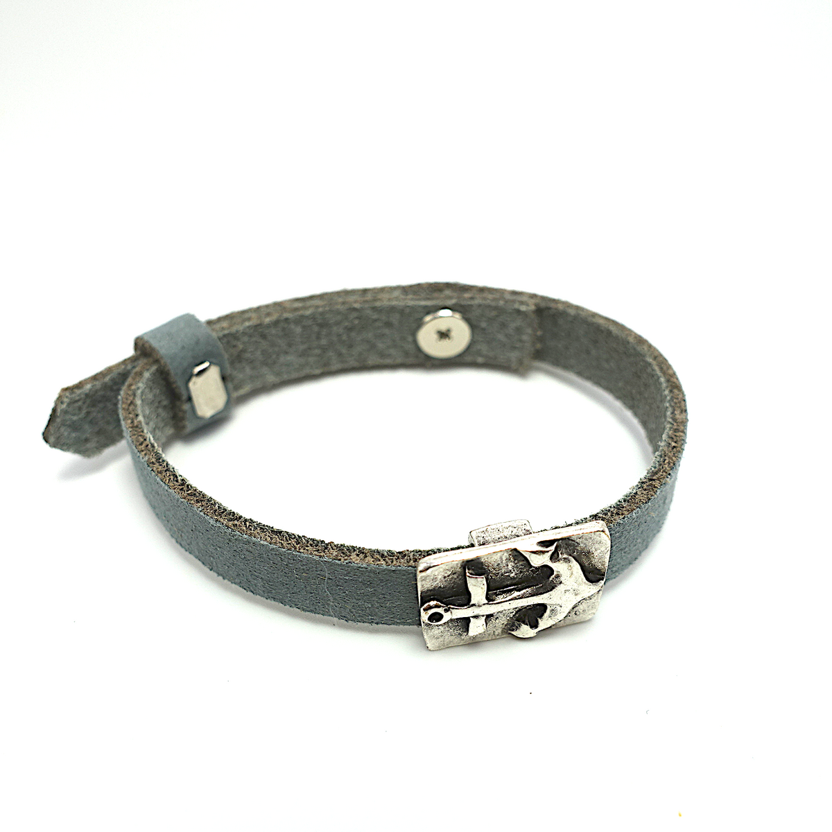 Leren armband anker