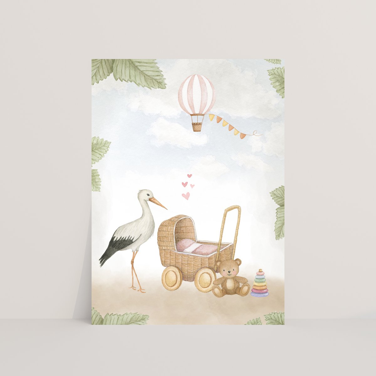 Postkort baby pink