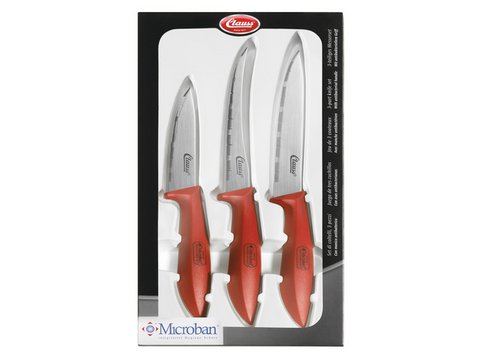 Kitchen knife set Clauss 3 pcs. Peel, vegetable and kitchen knife. With microban grip.