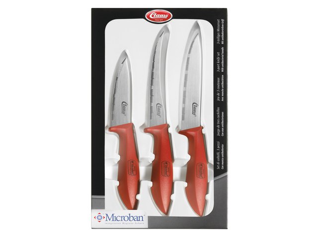 Kitchen knife set Clauss 3 pcs. Peel, vegetable and kitchen knife. With microban grip.