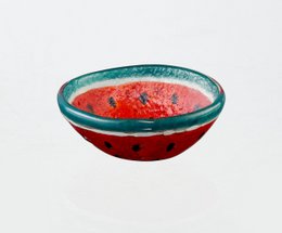 Tropical Bowl XS 9x4 Black, Green & Red Watermelon
