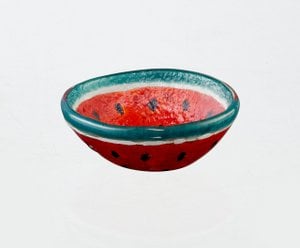 Tropical Bowl XS 9x4 Black, Green & Red Watermelon