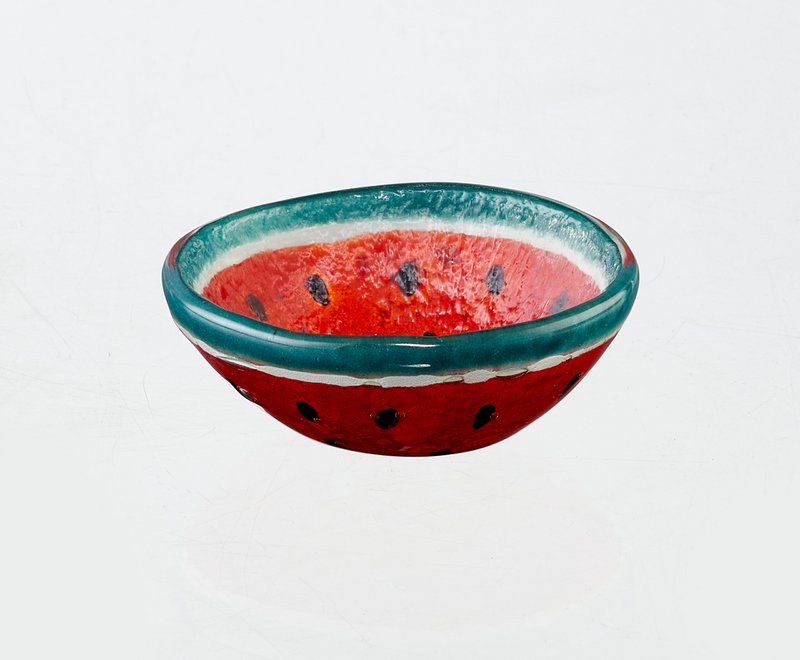 Tropical Bowl XS 9x4 Black, Green & Red Watermelon