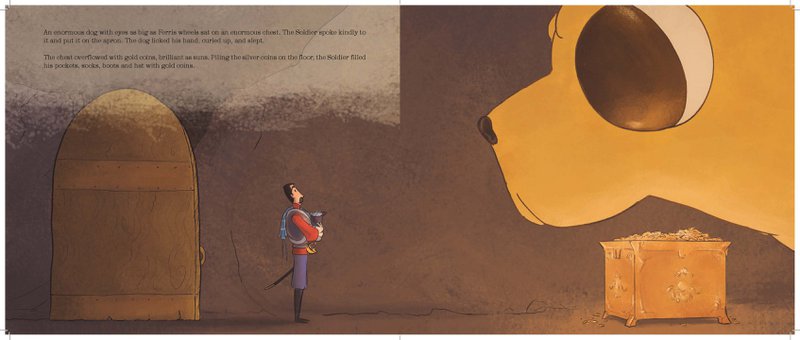 EN/DK - Illustrated Fairytale Children's Book - The Tinderbox - H.C. Andersen