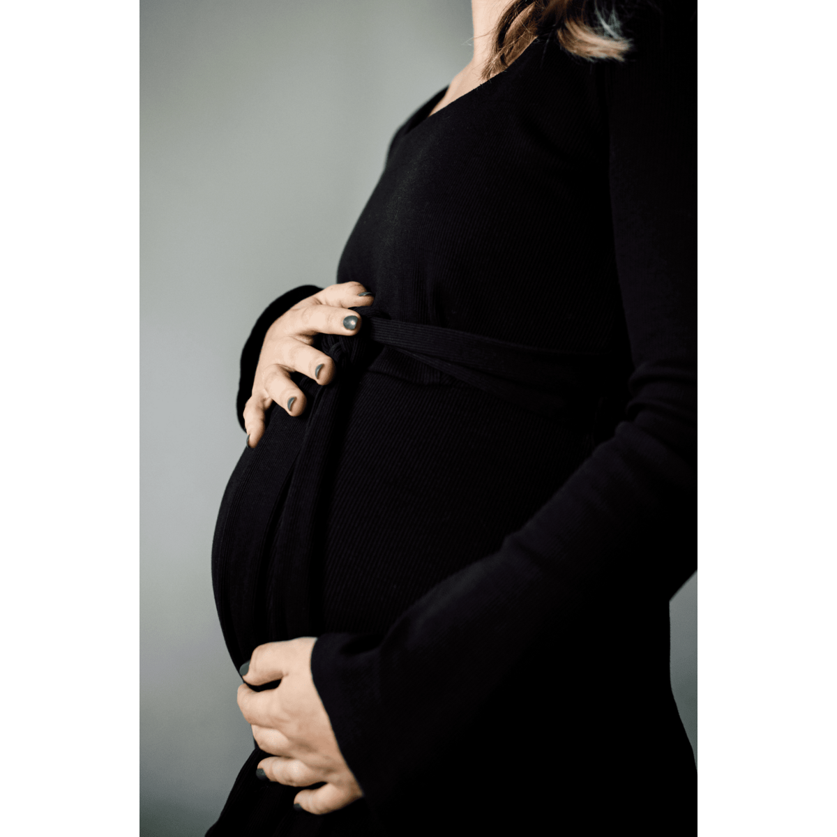 Vestido de maternidad y lactancia de tisu, negro