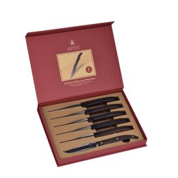 Couteaux à Steak Laguiole Héritage  – Manche bois wenge Noir – 6 pièces