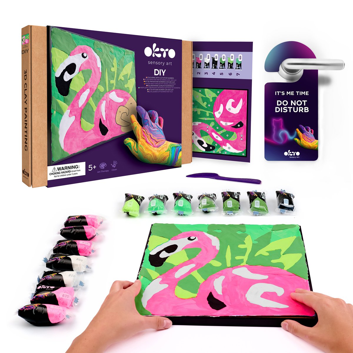 Okto Sensory Art Color By Numbers - Animals - Pink Flamingo