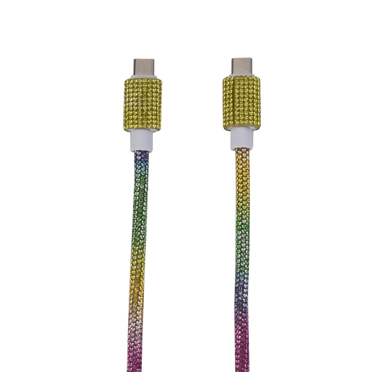 Typ-C 1m-Kabel im Regenbogen-Strass-Stern-40W
