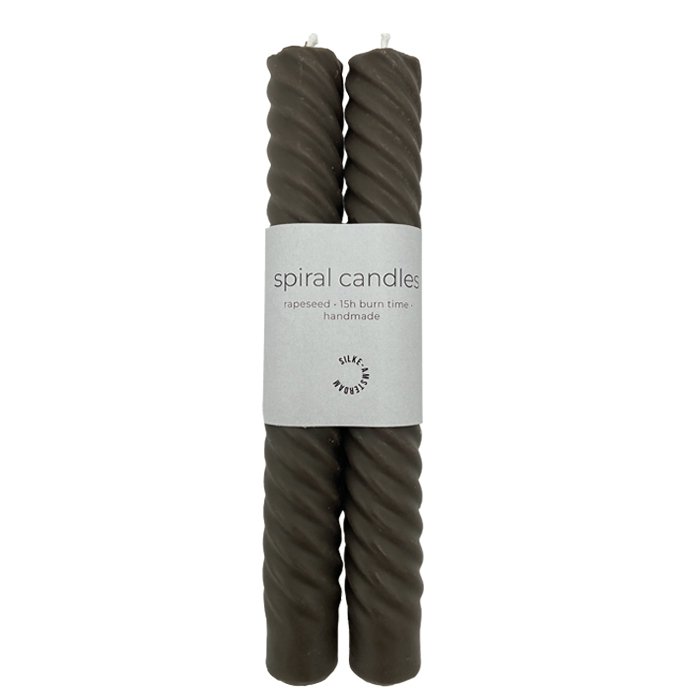 Duo Spiral Taper Candle (Wild Moss) | Dinerkaarten