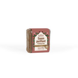 Aleppo soap with red clay, 100g. Handmade soap bar made with Aleppo olive oil and red clay. Gentle cleansing and moisturizing properties.