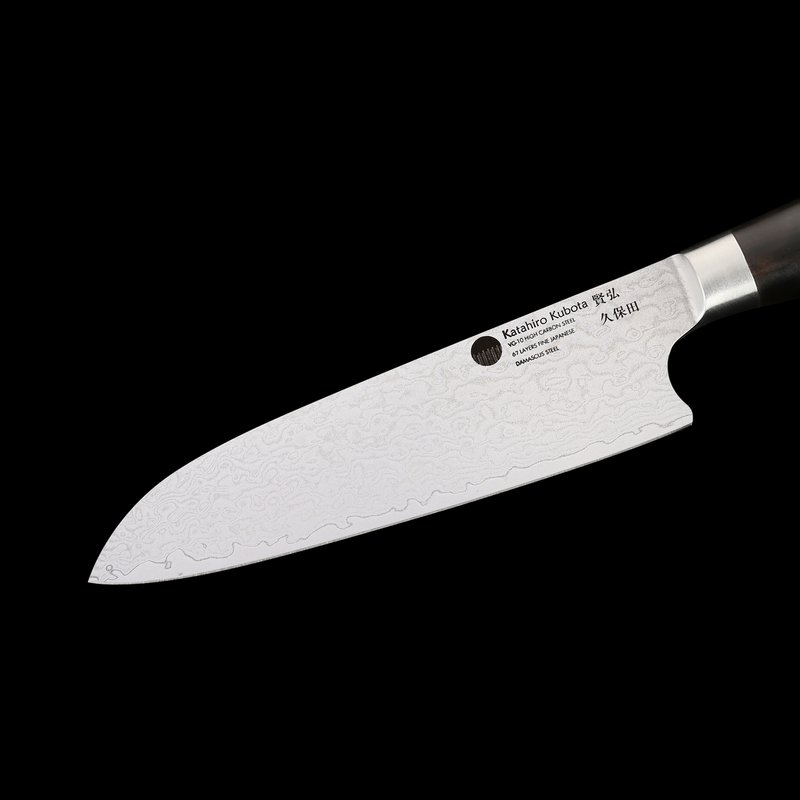 KATAHIRO KUBOTA Sense 7 inch Santokumesser aus Damast und Ebenholzgriff