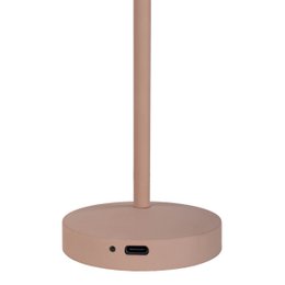 2-er Set LED battery table lamp "Gomba" for outside and inside, made of metal and plastic in Frosted Almond, 18.5 cm high