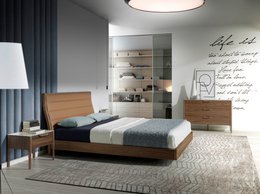 Kommode aus Fiberglas mit Marmoreffekt und Walnussholz