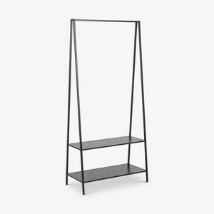 Dover Clothes Rack, Steel & Black Oak