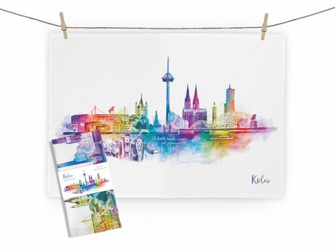 Tea towel Cologne rainbow