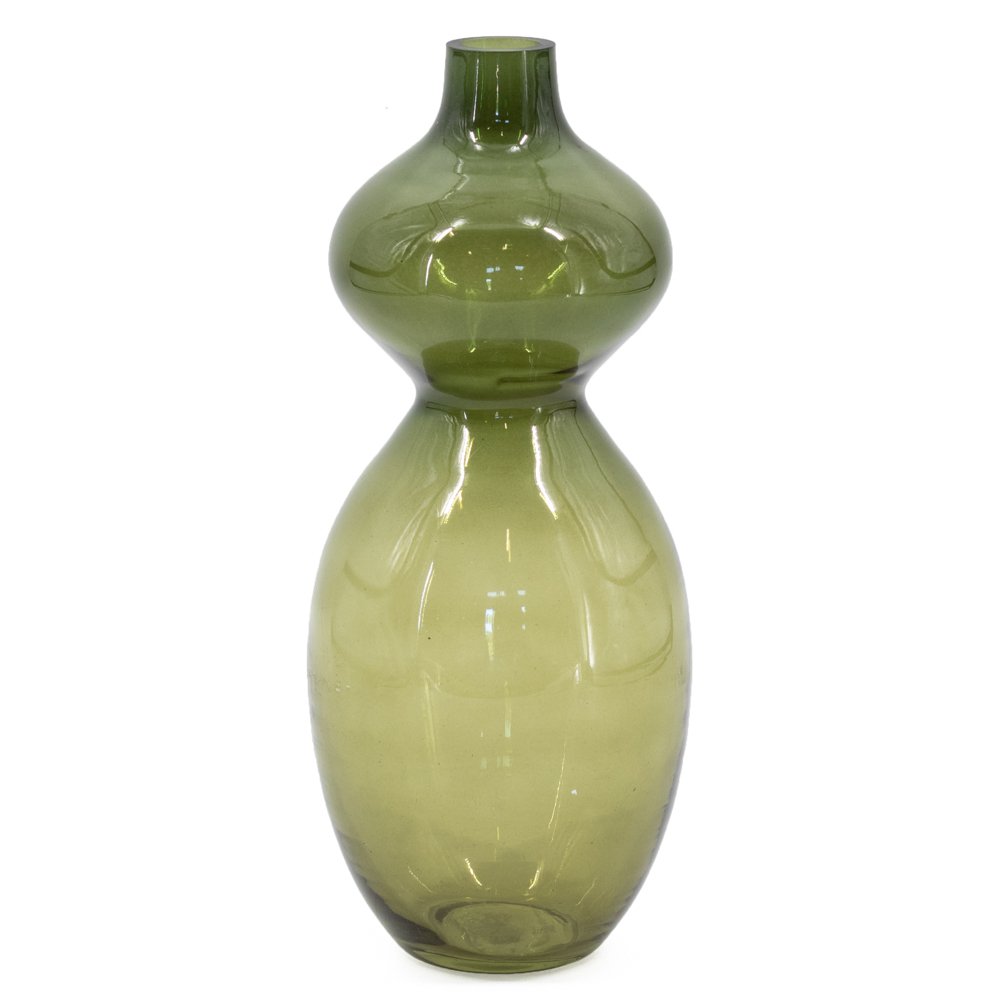 Glass vase olive