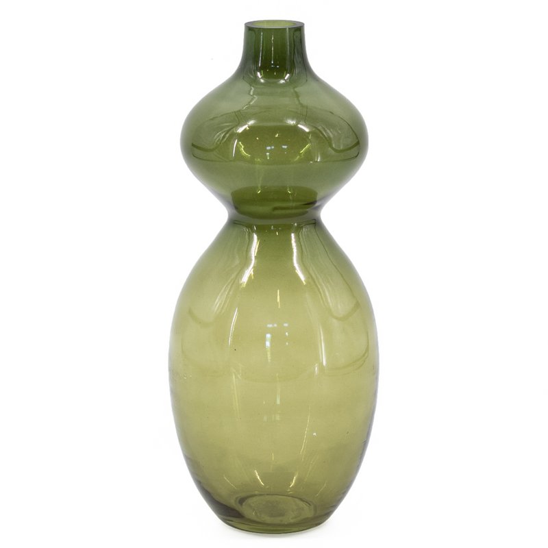 Glass vase olive