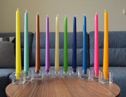 Bougie conique en cire d'abeille couleur pastel 10" - Faites votre mélange de couleurs