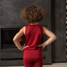 Kids Merino 160 Set Débardeur & Bas Royal Cherry