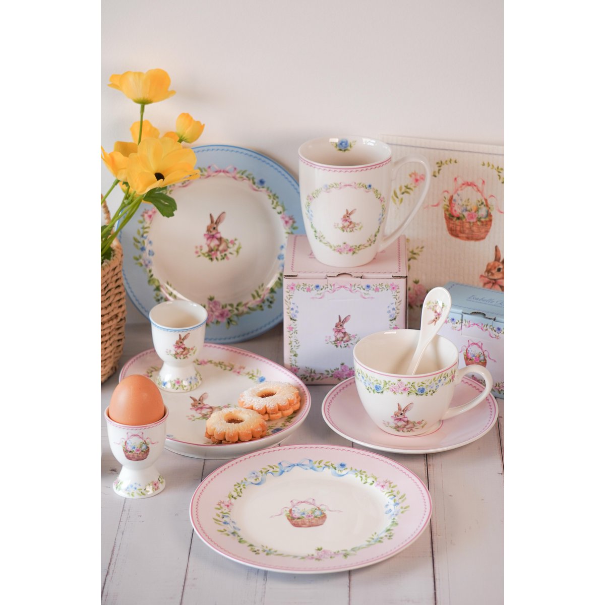 Plato de postre Easter Joy Basket rosa 19 cm Isabelle Rose