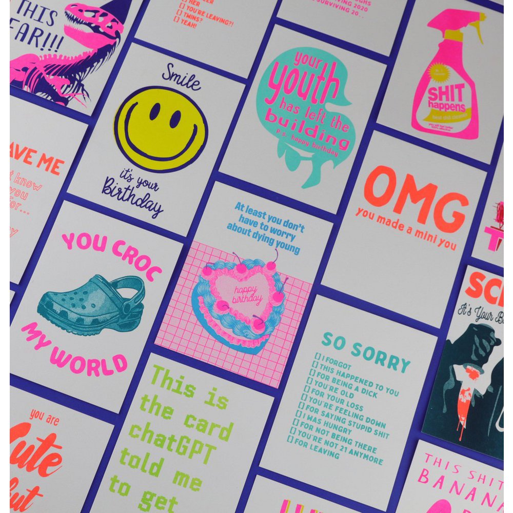 Riso print Sonríe es tu cumpleaños