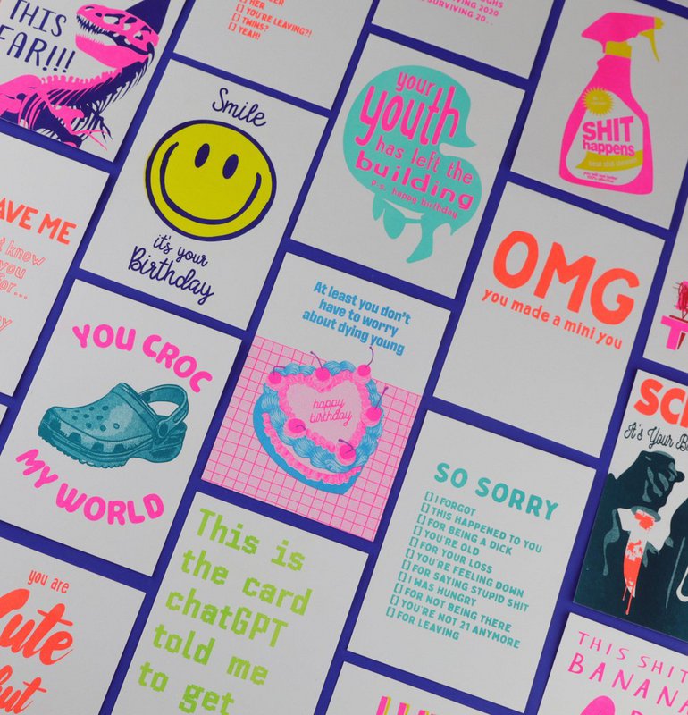 Riso print Sonríe es tu cumpleaños
