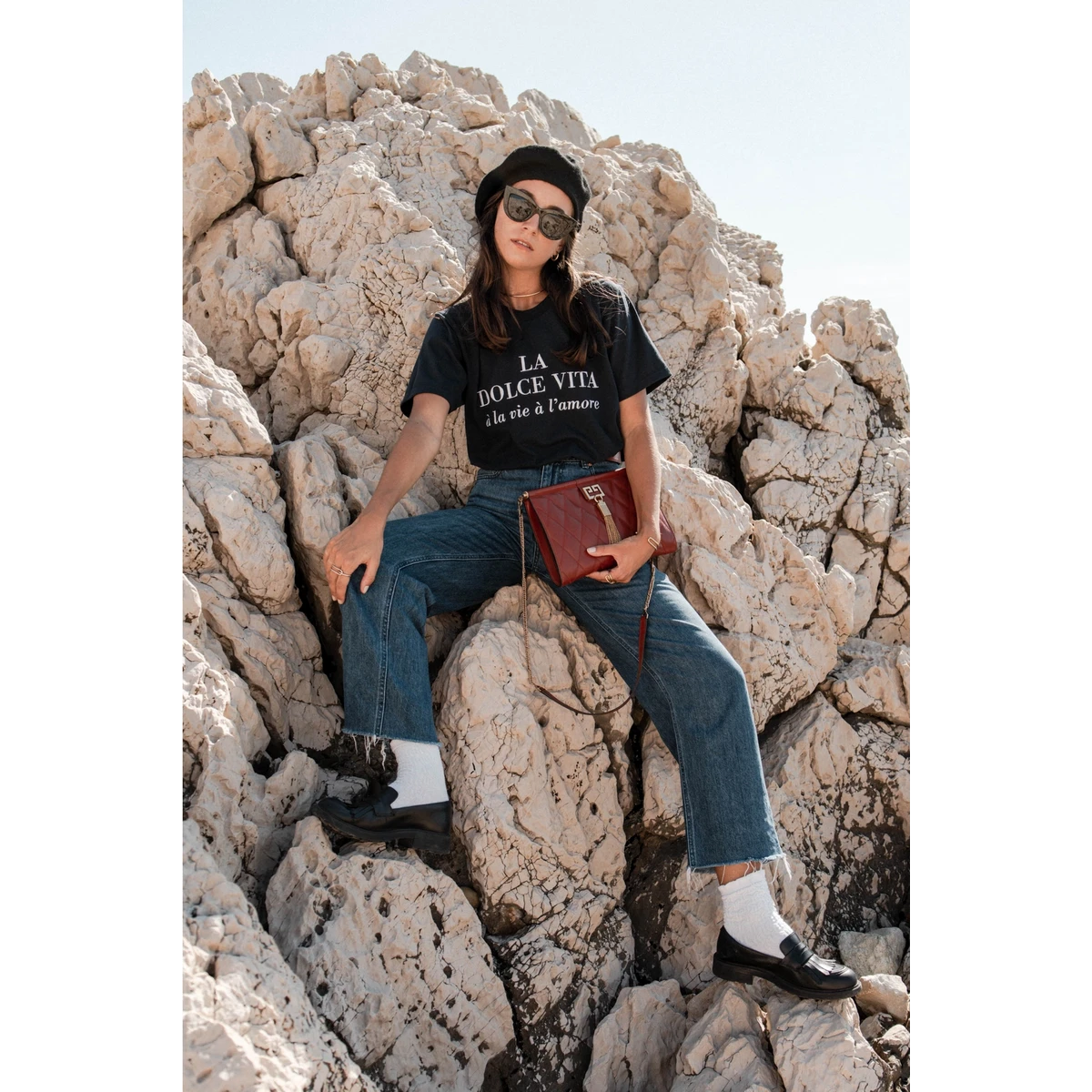Dunkelblaues Dolce Vita-T-Shirt
