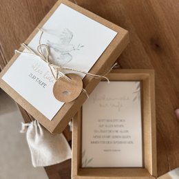 XXL Geschenkbox zur Taufe mit Schleife, Anhänger und Säckchen für Geldgeschenk