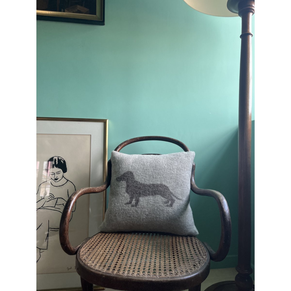 Dachshund / Teckel -pude + inde i puden