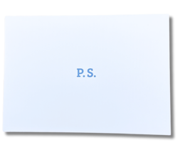 Greeting card P.S. cellophane wrapped with envelope