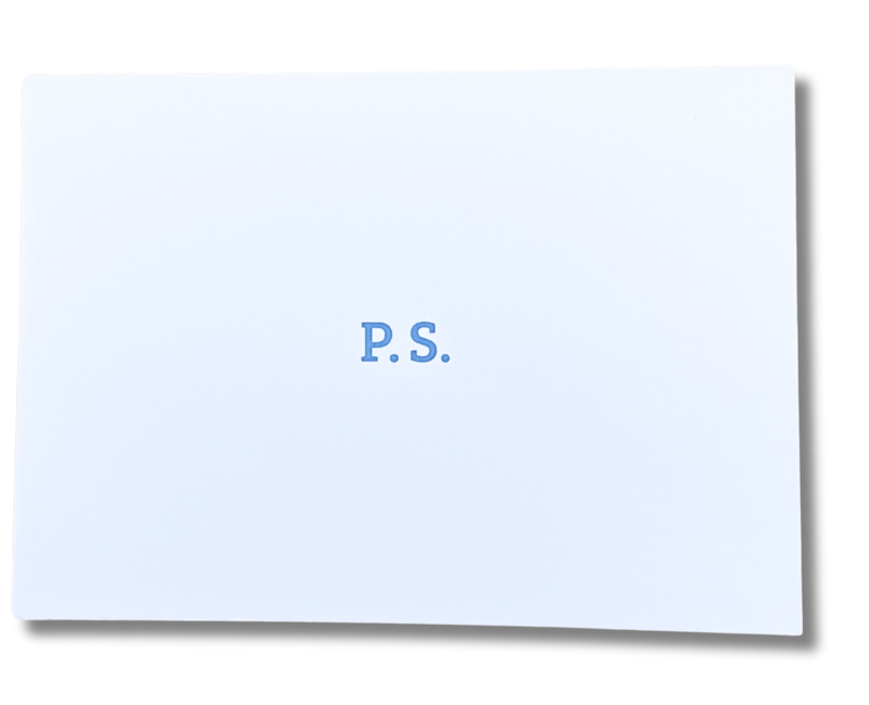 Greeting card P.S. cellophane wrapped with envelope