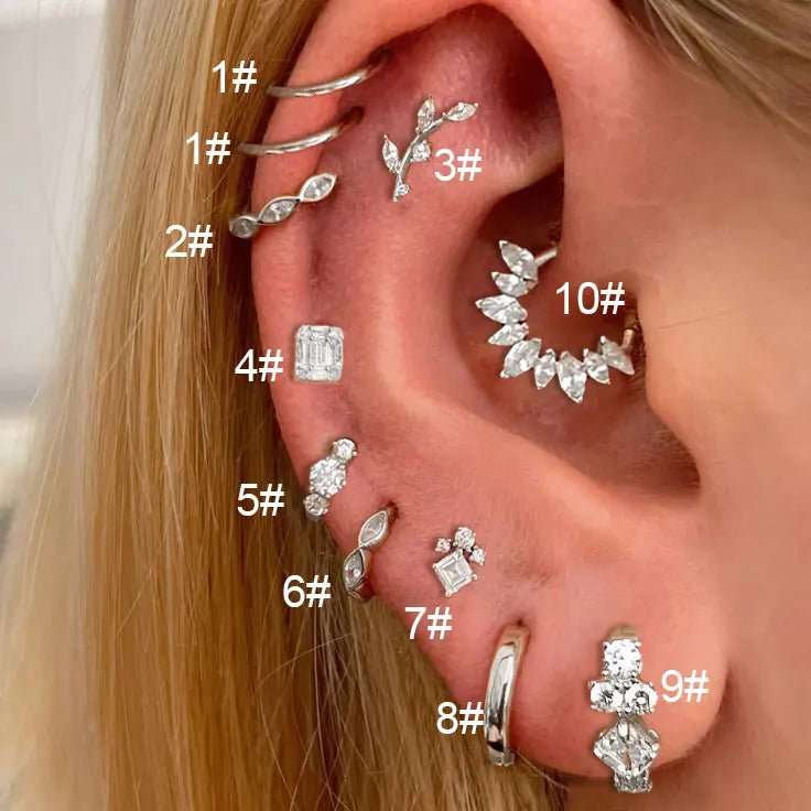 Rvs Hoop Earring Vrouwen Zirconia Crystal Piercing Oor Daith Helix Tragus Kwab Kraakbeen Stud Earring Piercing Sieraden