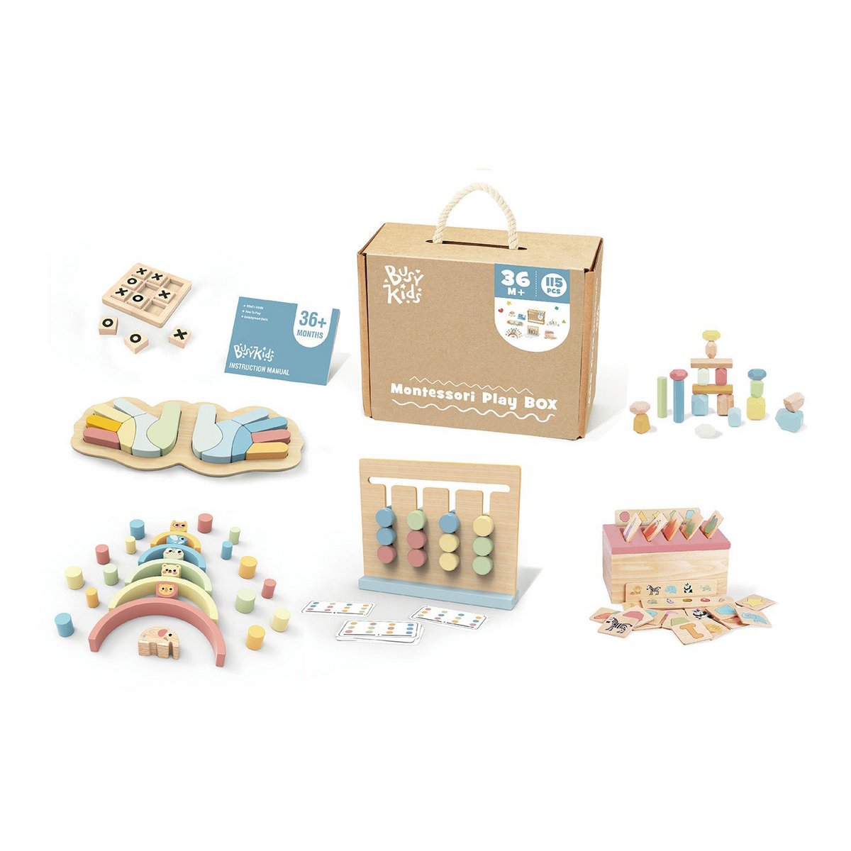 BusyKids Boîte de jeu Montessori 36 mois+ 